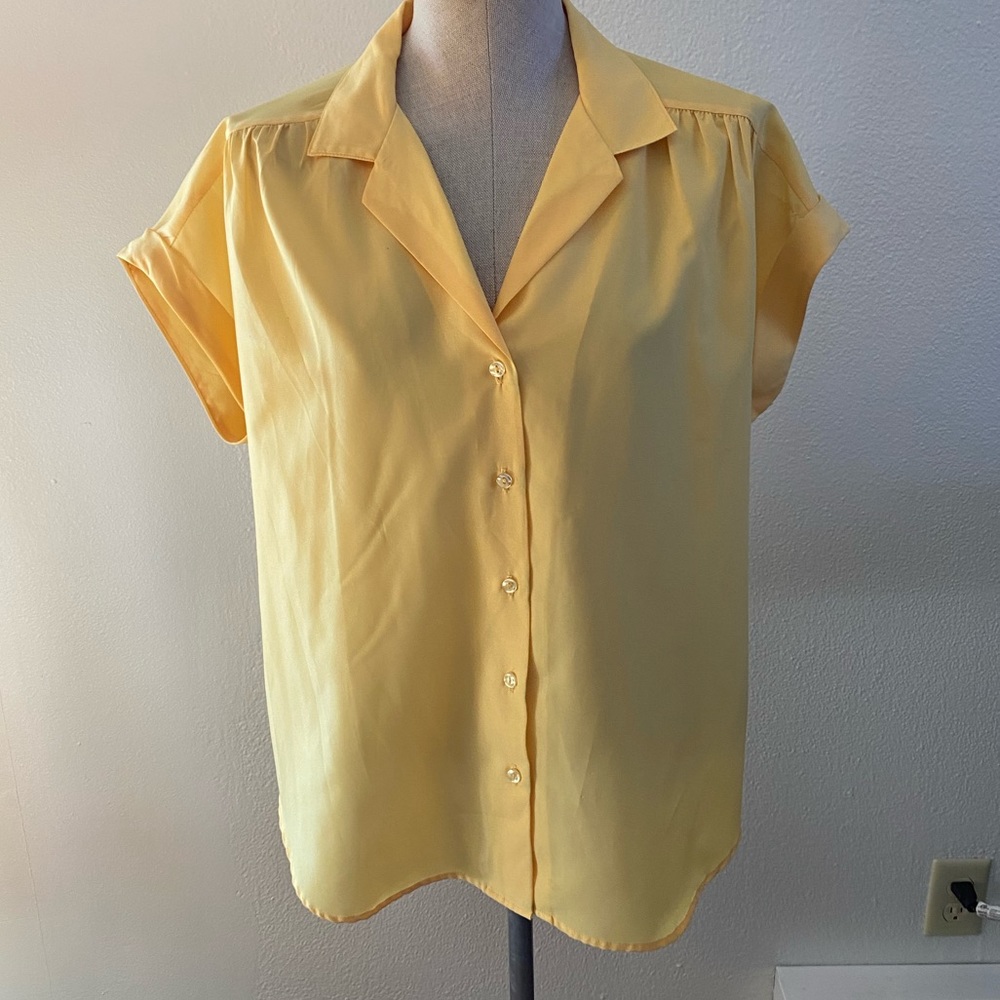 Vintage Yellow Button Down Shirt